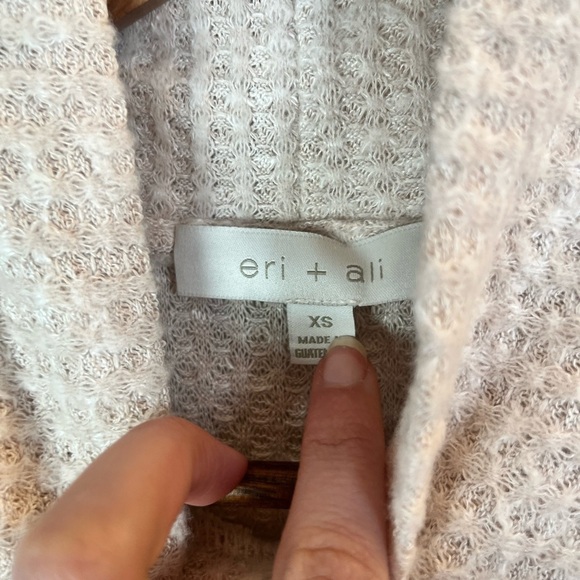 Anthropologie eri+ali Waffle Knit Cowl Neck Pullover XS - Picture 3 of 4